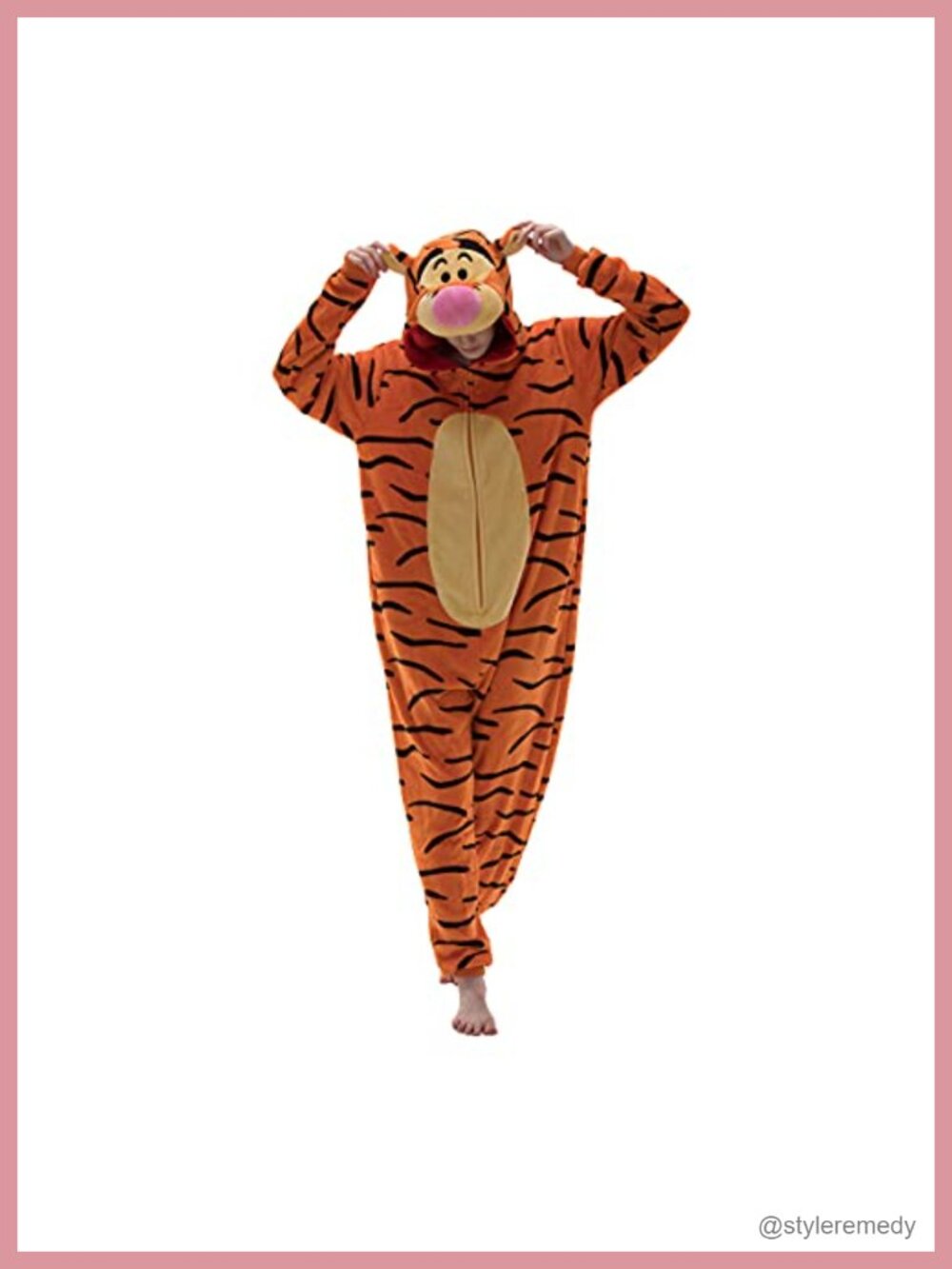 Flannel One Piece Pajamas Snug Fit Hooded Fleece Adult Unisex